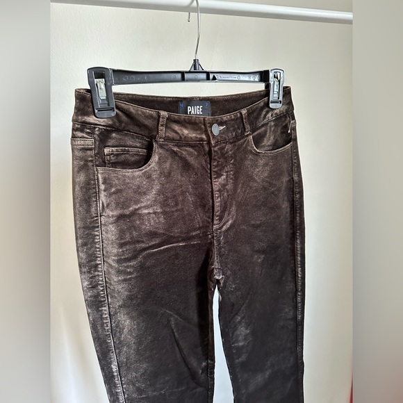 NWOT Paige women’s colette Flared Velvet Pants brown - Picture 3 of 9